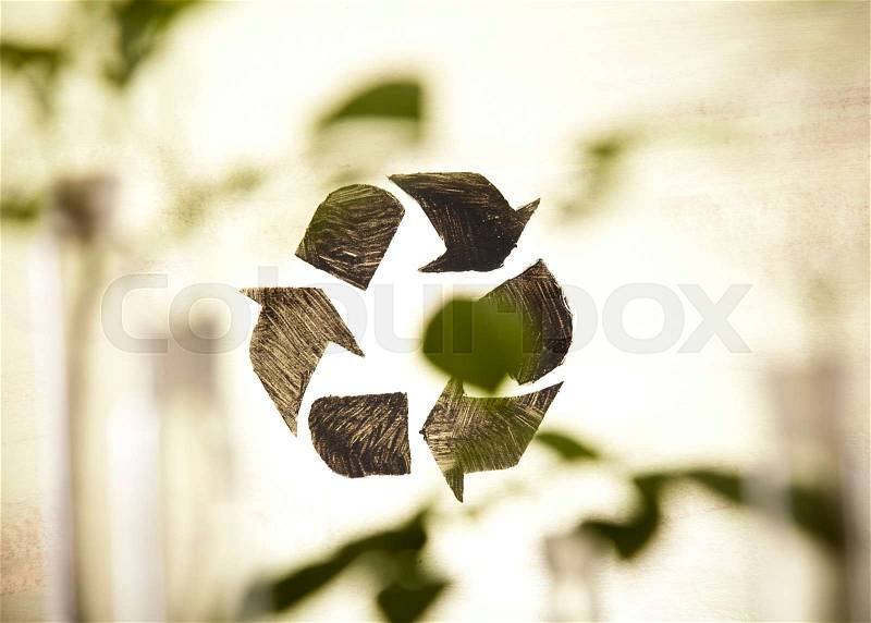 Recycling plant, ecology background, bright colorful tone concept, stock photo