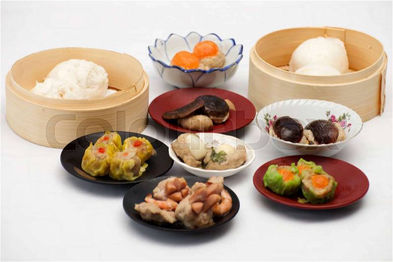 Group of stream Dim Sum chinese food / Cooking Dim sum concept, stock photo