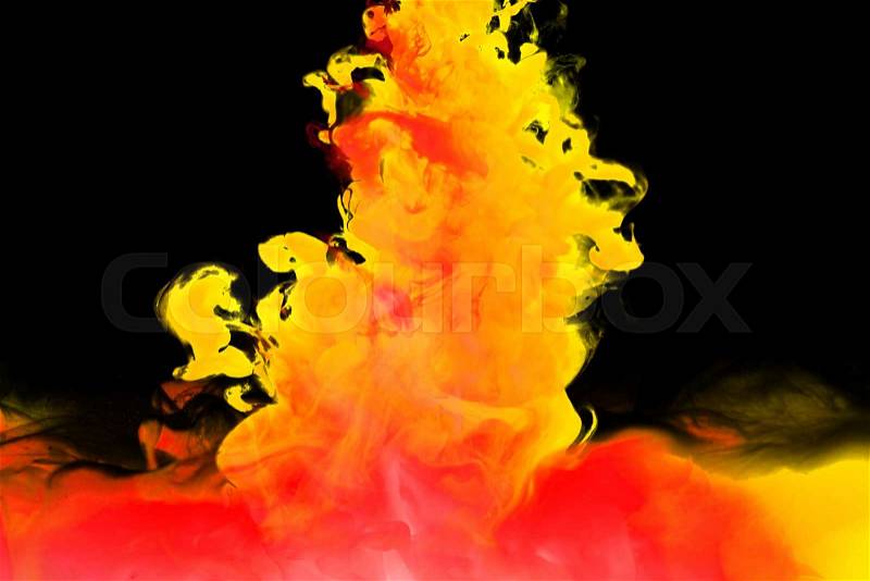 Inks in water, colorful abstraction, stock photo