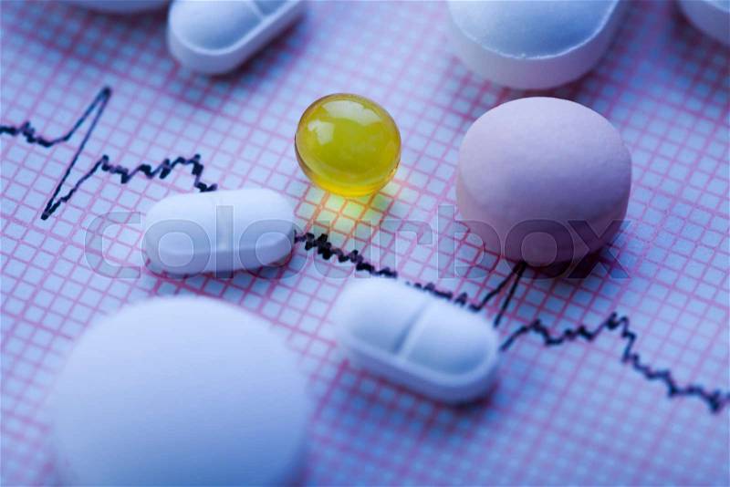 Tablets, Medicines, colorful bright medicine concept, stock photo