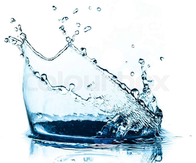 Water splash isolated on white background, stock photo