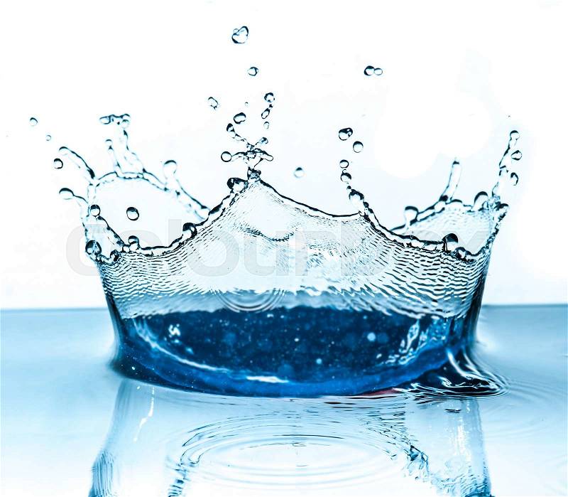 Water splash isolated on white background, stock photo