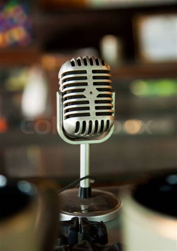 Retro styled microphone, stock photo