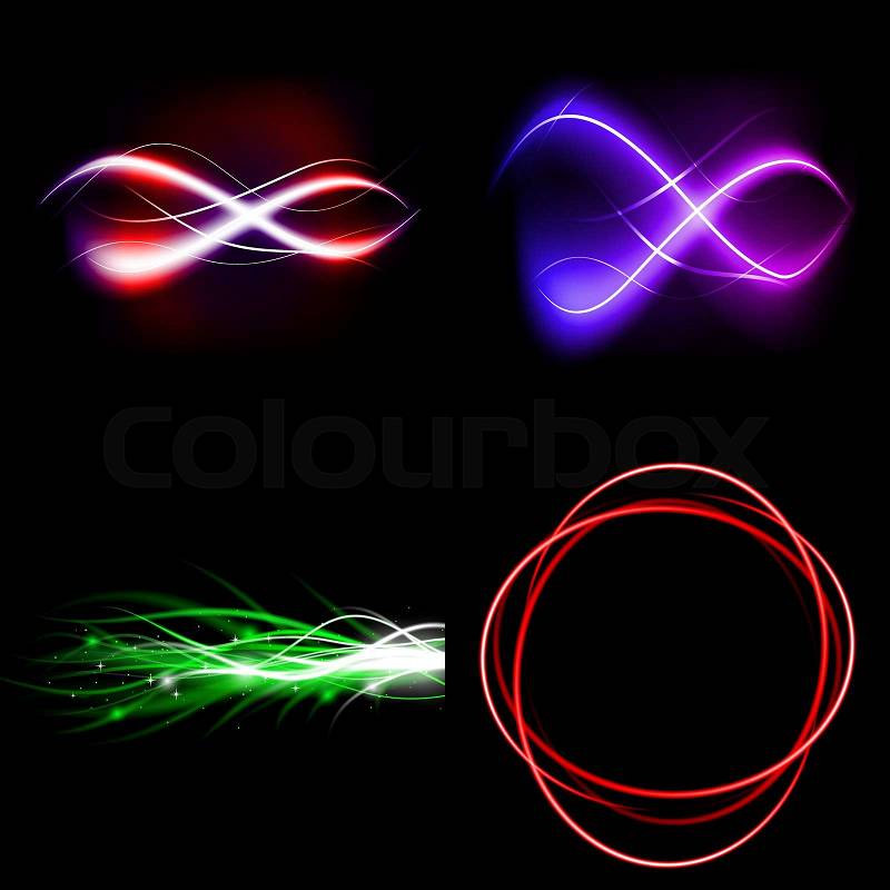 Set of Blurry abstract lines. Light effect. Sparkle background. illustration, stock photo