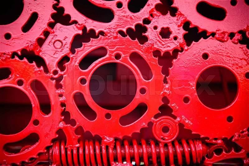 Abstract red gear background for graphic designer, stock photo