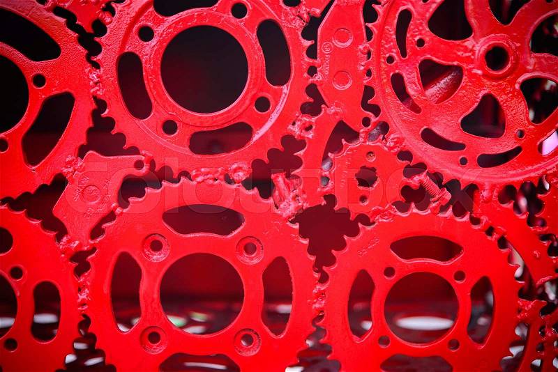 Abstract red gear background for graphic designer, stock photo
