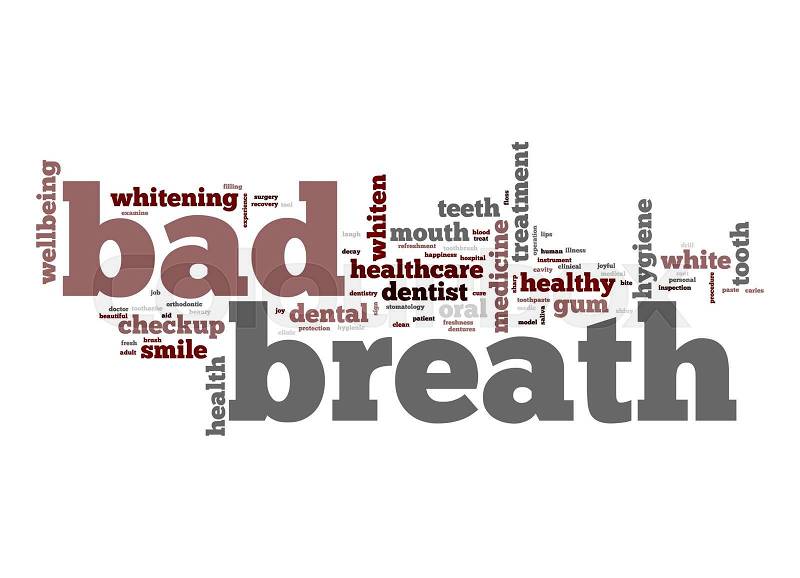 Bad breath word cloud, stock photo
