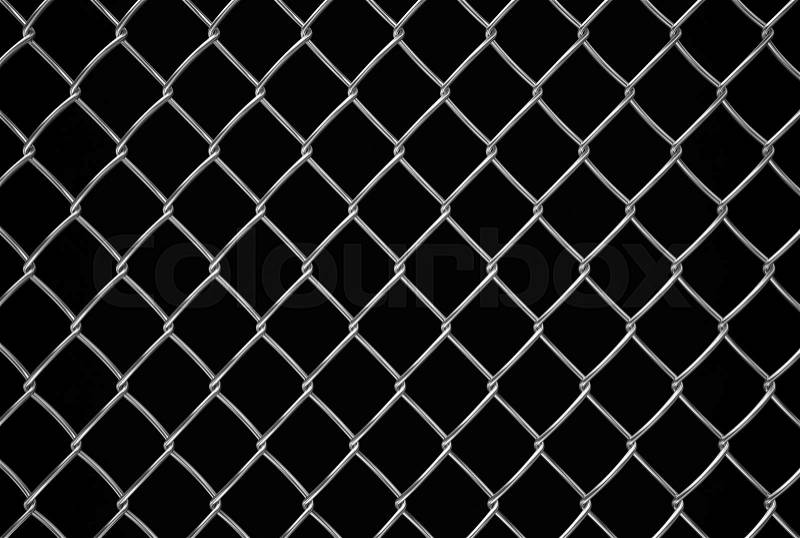 Fencing mesh on black background, texture, stock photo
