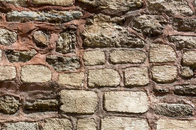 Photo of an old brick wall close up shot, stock photo