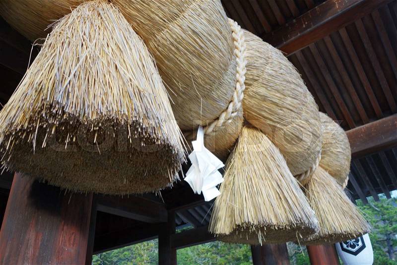 The Gold Rope Of Izumo Shrine in Izuma, Shimane perfecture, stock photo