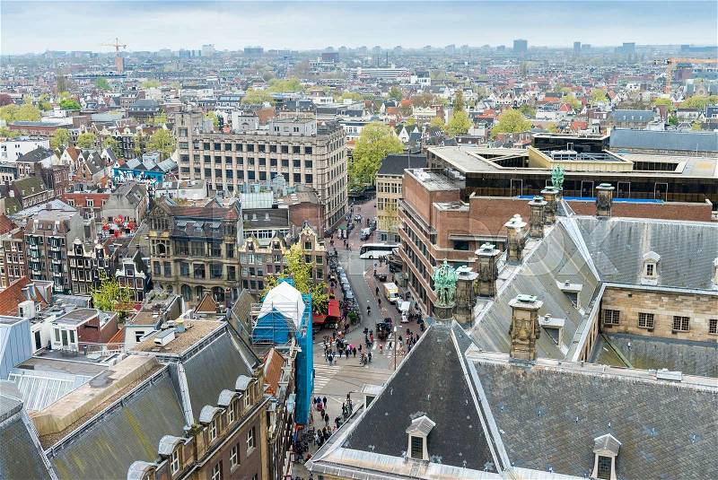 Beautiful Amsterdam skyline, The Netherlands, stock photo