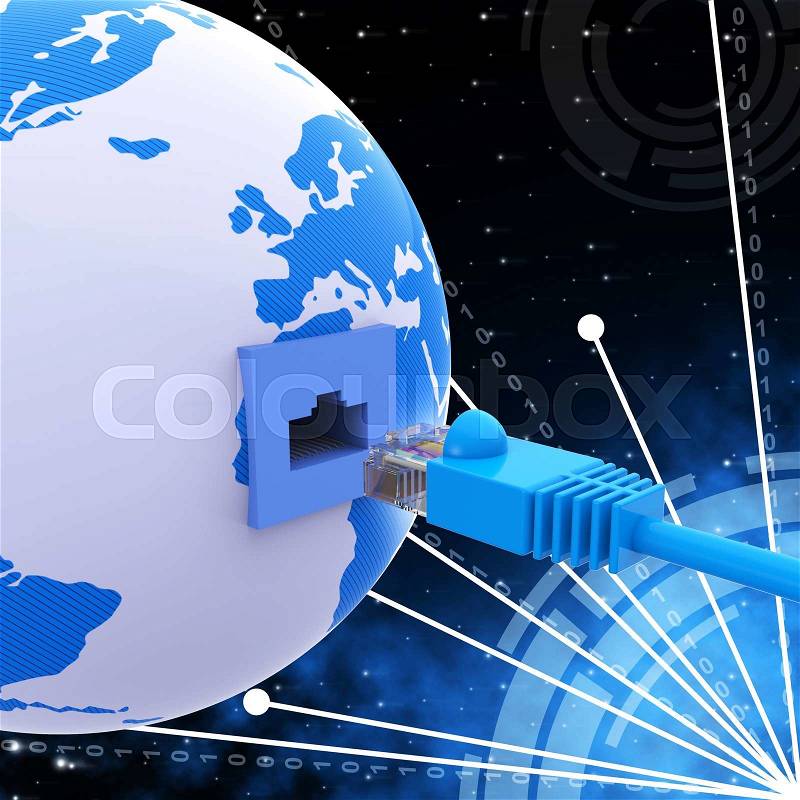 Worldwide Connection Showing Network Server And Searching, stock photo