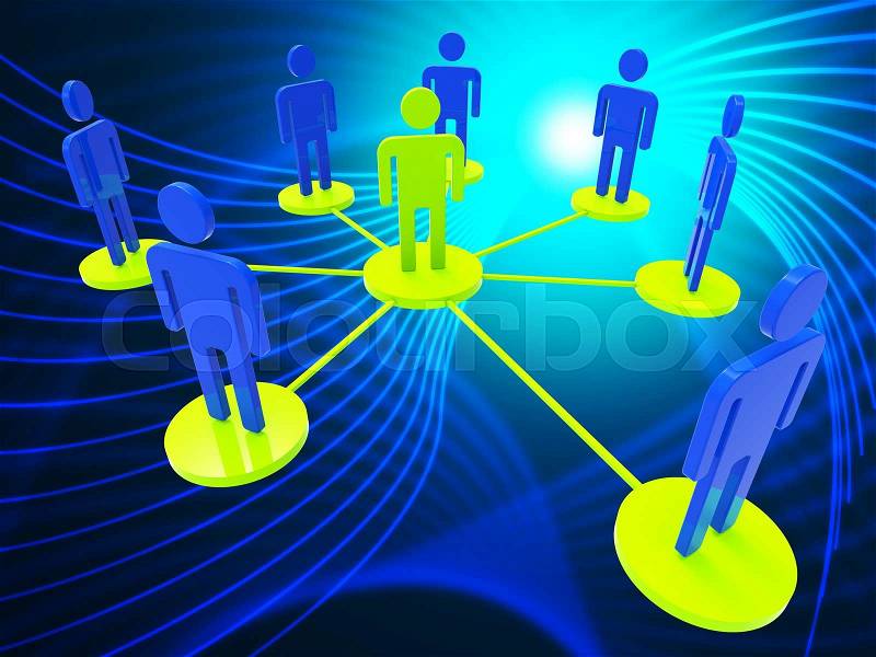Network Of People Represents Global Communications And Computer, stock photo