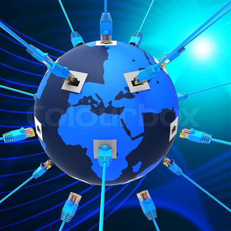 Worldwide Network Indicating Global Communications And Earth, stock photo