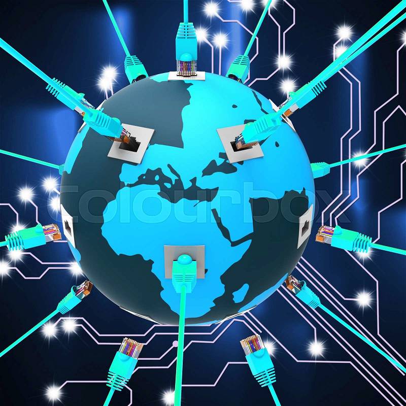 Worldwide Network Represents Global Communications And Connection, stock photo