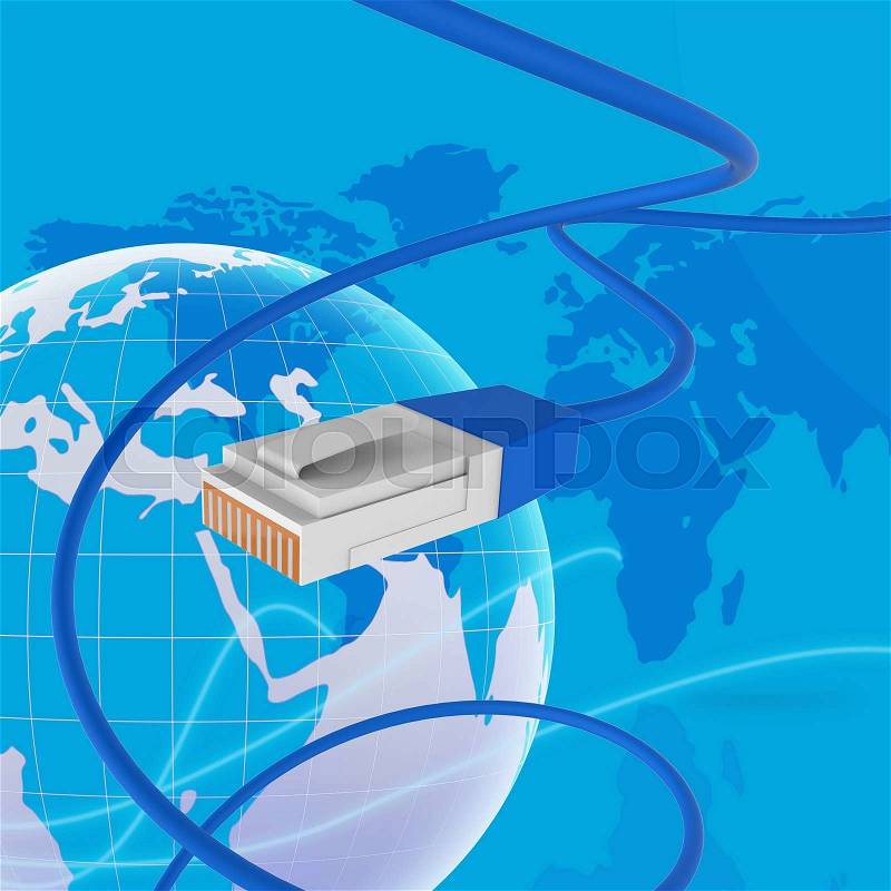 Internet Worldwide Meaning Plug Connecting And Connection, stock photo