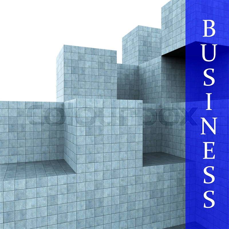 Business Blocks Design Means Building Activity And Construction, stock photo