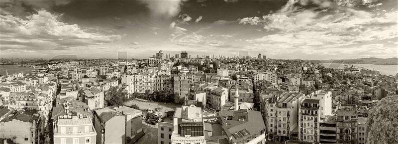 Istanbul Panoramic view on a beautiful day, stock photo