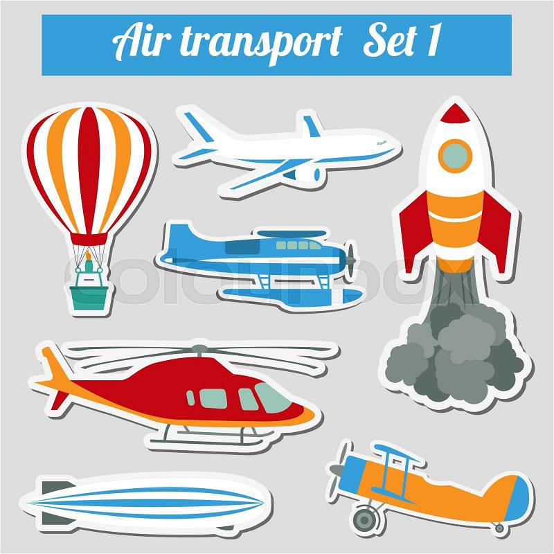 Public transportation, air transportation. Icon set. Vector illustration, vector