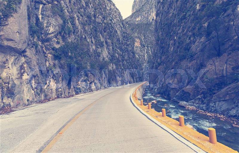 Road in Mexican mountains, stock photo