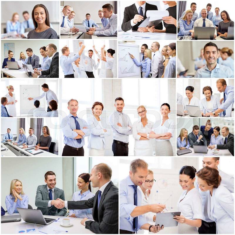 Success concept - collage with many business people, stock photo