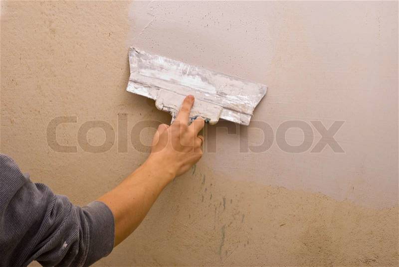Filling walls. House repair, stock photo