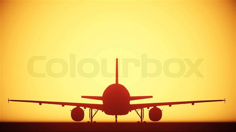 Air plane silhouette light, stock photo