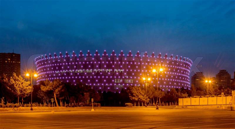 BAKU - MAY 10, 2015: Heydar Aliyev Sports Complex on May 10 in BAKU, Azerbaijan. Baku Azerbaijan will host the first European Games, stock photo