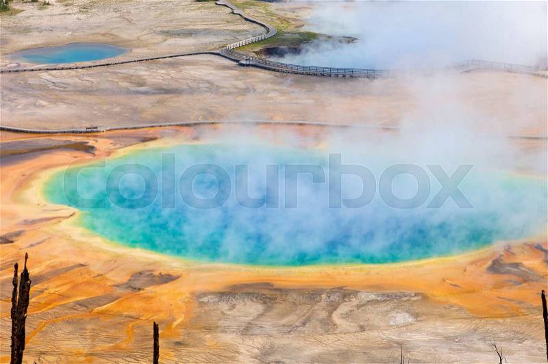 Grand Prismatic Spring in Yellowstone National Park, Usa, stock photo
