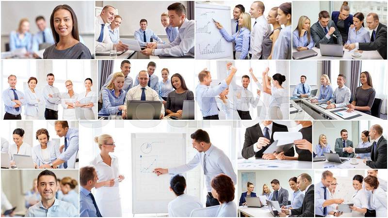 Success concept - collage with many business people, stock photo