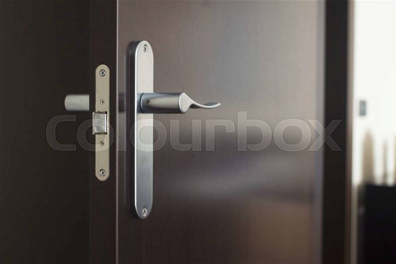 Designer metal domestic room door knob handle photo, stock photo