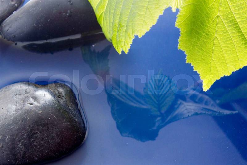 The theme of environmental protection, smooth stones in clean water, stock photo