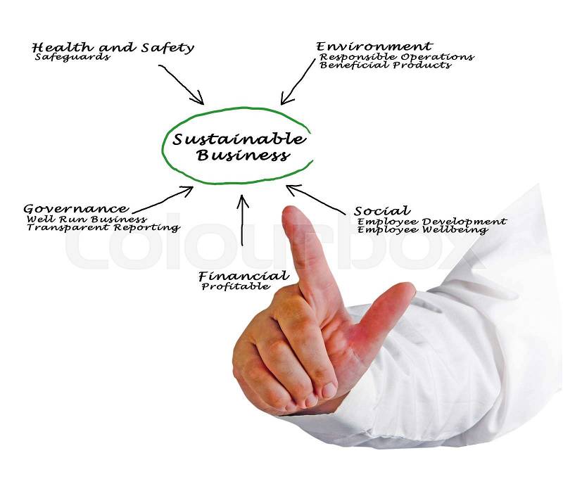 Diagram of sustainable business, stock photo