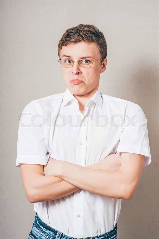 Man with astonished expression, stock photo