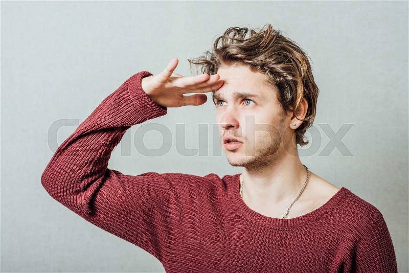 Man looking forward to the future, stock photo