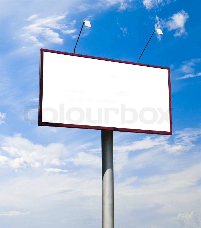 Blank big billboard over blue sky, put your text here, stock photo