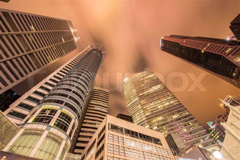 Singapore - AUGUST 4, 2014: Office buildings on August 4 in Singapore, Singapore. Singapore is home to many international businesses, stock photo