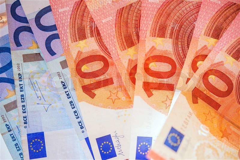 Euro Bills. European Union Currency. Banking Theme, stock photo
