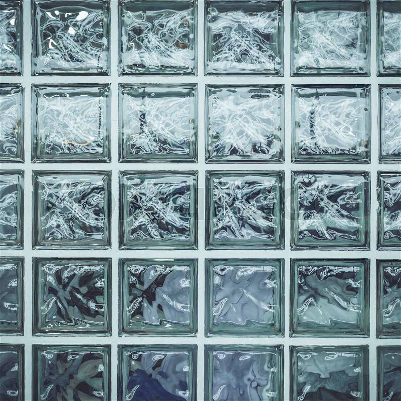 Close up Pattern of glass block wall for background, stock photo