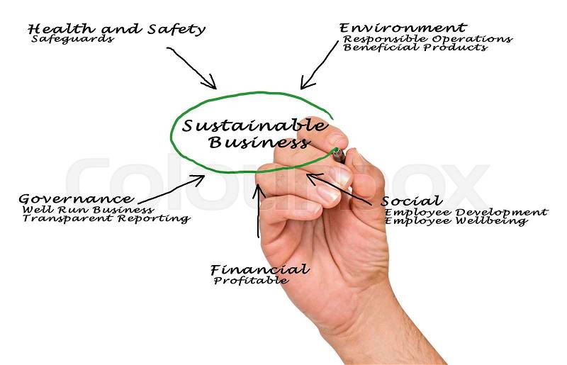 Diagram of sustainable business, stock photo