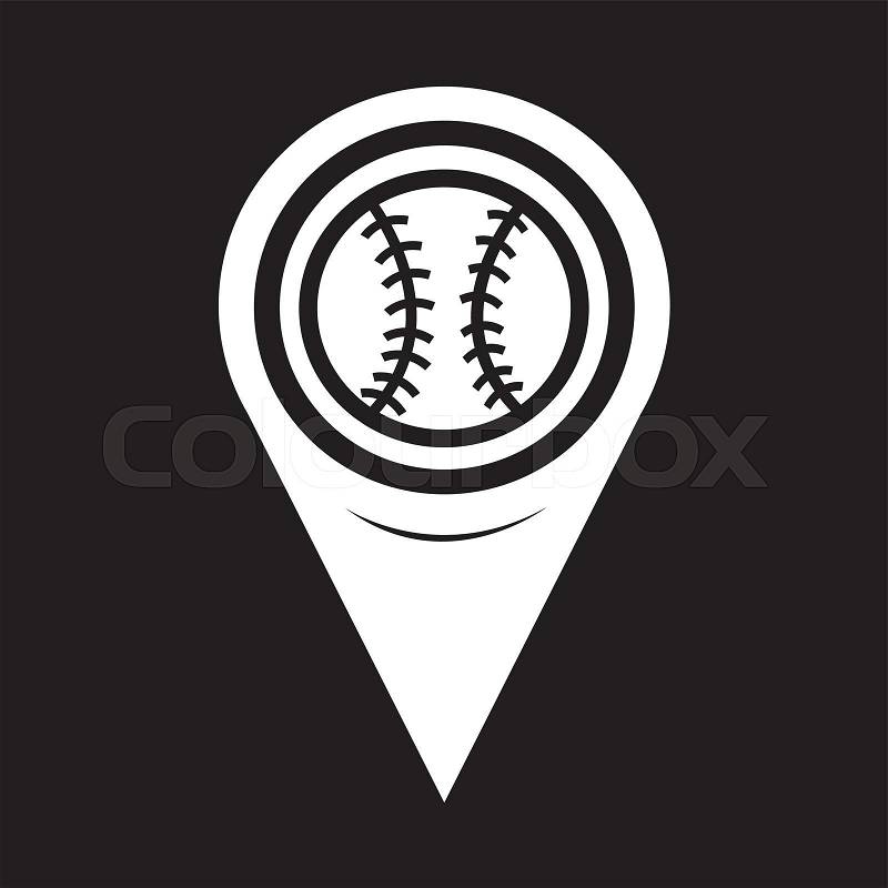 Map Pointer Baseball Icon, vector
