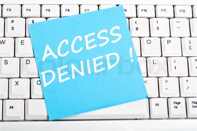 Access denied mesage on keyboard, stock photo