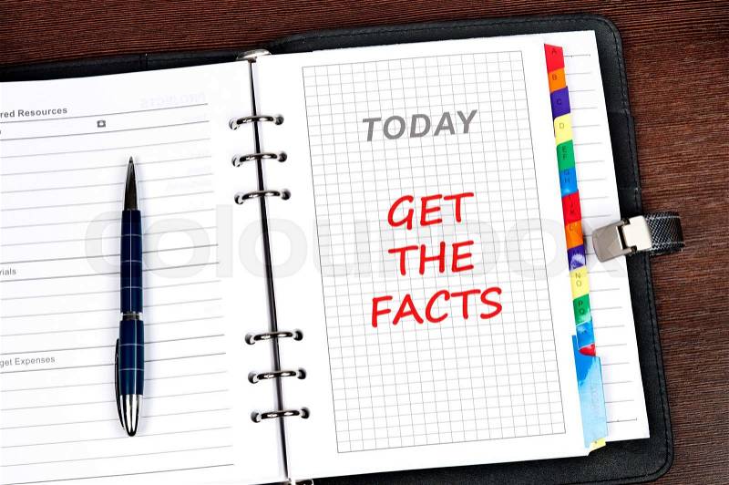 Get the facts message on today page, stock photo