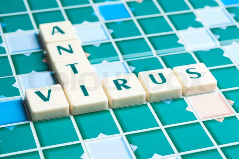 Anti Virus word made by letter pieces, stock photo