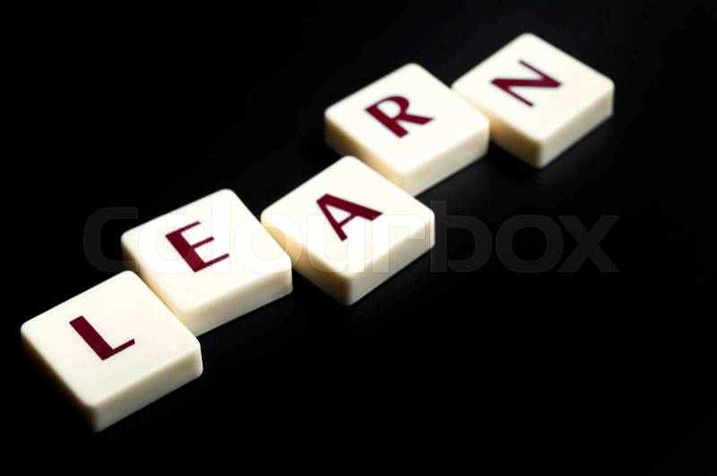 Learn word made by letter pieces, stock photo
