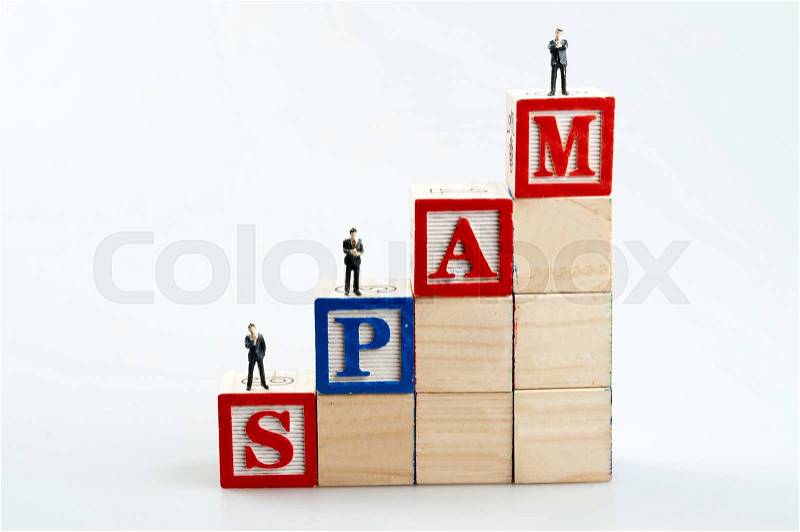 Spam word and business man toy, stock photo