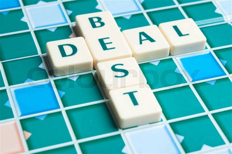 Best Deal word made by letter pieces, stock photo