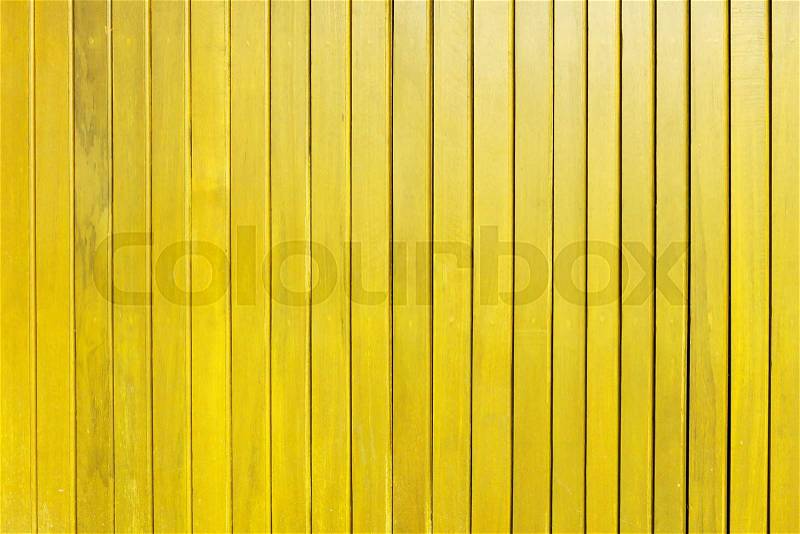 Yellow wood plank wall texture background, stock photo