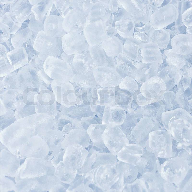 Crushed ice in front of the white background , stock photo