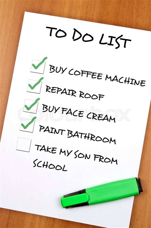 To do list with \
